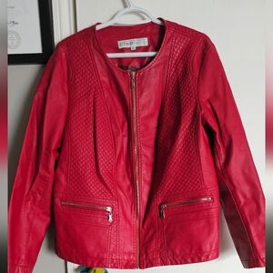 Cleo Women's Red Moto Jacket
